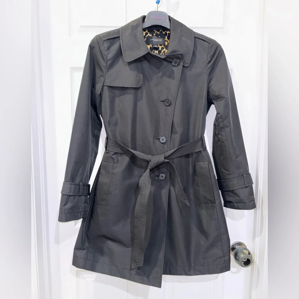 ⭐️ ACCEPTING OFFERS ⭐️ANN TAYLOR Rain Trench JACKET SZ S - Picture 2 of 9